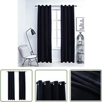 The Living Store Verdunkelungsvorhänge mit Ösen 2 Stk. Samt Schwarz 140x175 cm - Verdunklungsvorhänge - Samtvorhänge - Schwarze Vorhänge von DOC&ET²