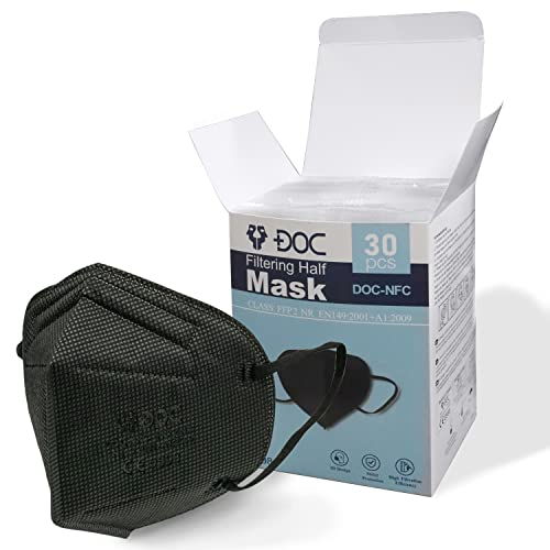 DOC FFP2-Masken schwarz EN 149:2001 + A1:2009 - CE 0598-30 Stück - Einzeln verpackt von LAOSEP