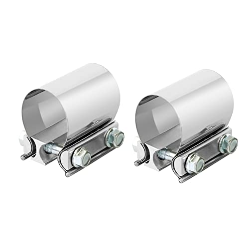 DOCAS 2pcs Ø 51 mm x 76.2 mm Länge Edelstahl Auspuffschelle Rohrverbinder rostfreier Edelstahl von DOCAS
