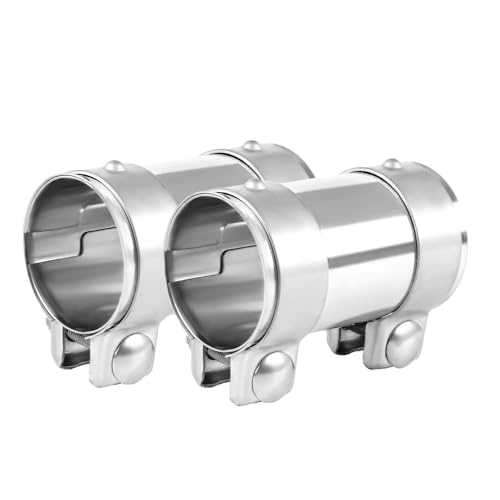 DOCAS 2pcs Ø 64 mm x 125 mm Länge Doppelschelle Auspuffschelle Edelstahl Rohrverbinder, Universal Auspuff Abgasanlage von DOCAS