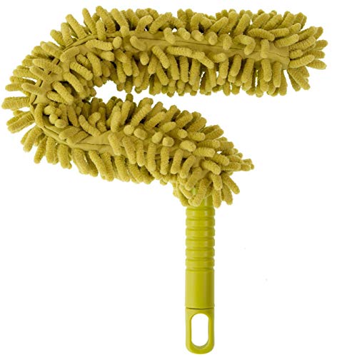 DocaPole Flex-and-Stay - Entstauber mit abnehmbarem Mikrofaser-Chenille-Staubwedel - für Teleskopstange zum Entstauben von hohen Deckenventilatoren von DOCAZOO