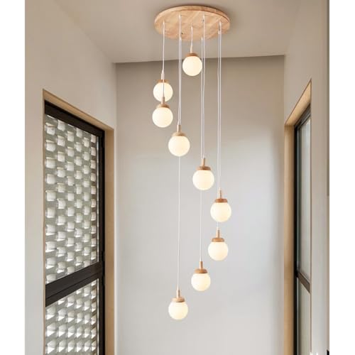 DOCJX Hängelampe Wohnzimmer Modern Pendelleuchte E27 Holz Treppenhaus Esstisch Lampen Hängend Höhenverstellbar Kronleuchter Höhenverstellbar Deckenleuchte Esstisch Treppe Wohnzimmer Treppe Licht 9 DOCJX Hängelampe Wohnzimmer Modern Pendelleuchte E27 Holz Treppenhaus Esstisch Lampen Hängend Höhenverstellbar Kronleuchter Höhenverstellbar Deckenleuchte Esstisch Treppe Wohnzimmer Treppe Licht 9 von DOCJX