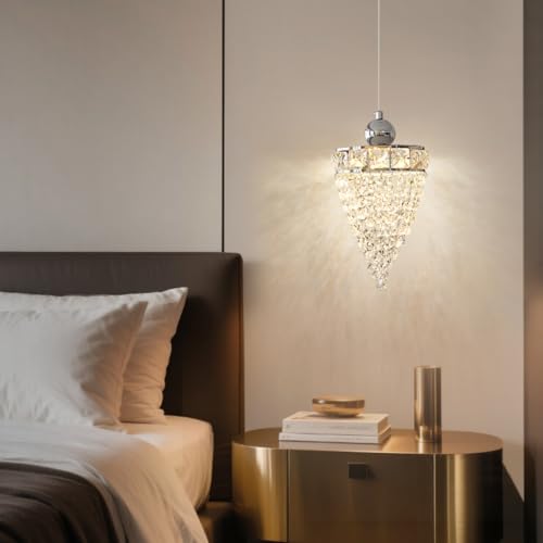 DOCJX Kronleuchter Kristall Modern Hängelampe LED Pendelleuchte Für Flur Eingangsschrank Kleiderzimmer Balkon Boutique Wohnzimmerlampe Deckenleuchte Mit K9-Kristallen Und Schmiedeeisen(Chandelier) von DOCJX