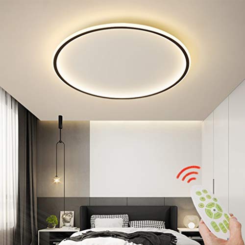 DOCJX LED Deckenleuchte Moderne Dimmbare Wohnzimmerlampe Ring Designer Deckenlampe Mit Fernbedienung Deckenlampe Metall Acryl Beleuchtung Schlafzimmer Küche Esszimmer Lichter 60cm Stepless dimming von DOCJX