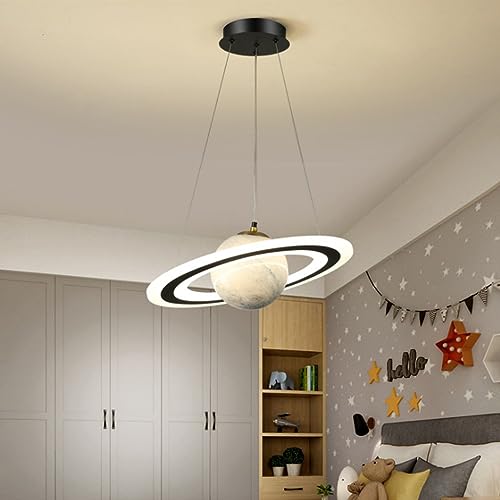 DOCJX Modern Kinderzimmer Kronleuchter Dimmbar Planet Hängelampe LED Mit Fernbedienung Pendelleuchten Wohnzimmer Hängeleuchten Jungen Mädchen Schlafzimmer Lampen Astronaut (Color : Infinite dimming, von DOCJX