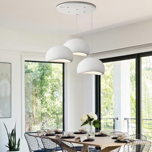 DOCJX Ruhig Wabi-sabi,Pendelleuchte E27 Für Esszimmer Moderne Kronleuchter Weißer Vogelnest Form Hängeleuchte 3-flammes Japanische Heimdekoration Hängelampe Schlafzimmer Wohnzimmer Küche Inselleuchte( von DOCJX