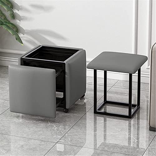DOCOXA Multifunktionaler 5-in-1-Würfel-Sofa-Pouffe-Hocker, stapelbarer Fußhocker mit Rädern, klappbarer Fußhocker, kreativer Fußstützen-Sofa-Stuhl-Hocker DOCOXA Multifunktionaler 5-in-1-Würfel-Sofa-Pouffe-Hocker, stapelbarer Fußhocker mit Rädern, klappbarer Fußhocker, kreativer Fußstützen-Sofa-Stuhl-Hocker von DOCOXA