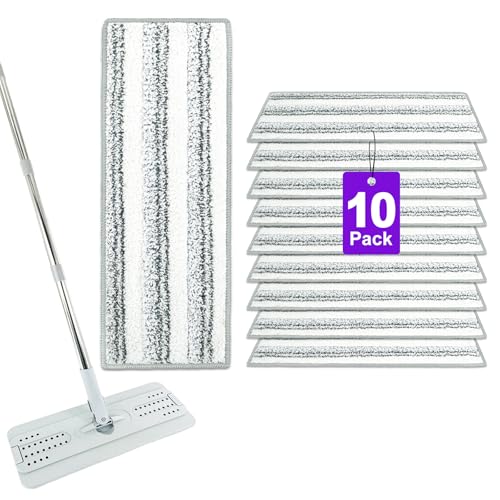10er Pack Mikrofaser Ersatz Wischmopp Pads, kompatibel mit JOYMOOP Flachmopp oder Wischmopp-Eimer-Set und den meisten 33 x 12,7 cm Flachbodenmops, wiederverwendbar & waschbar 10er Pack Mikrofaser Ersatz Wischmopp Pads, kompatibel mit JOYMOOP Flachmopp oder Wischmopp-Eimer-Set und den meisten 33 x 12,7 cm Flachbodenmops, wiederverwendbar & waschbar von DOCXCDO
