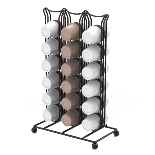 DODAMOUR Espresso-Kaffeekapselhalter, Kaffeekapselhalter für 42 Kapseln, K-Cup-Aufbewahrungs-Organizer, Kaffee-Präsentationsständer für Zuhause, Büro, Theke (schwarz) von DODAMOUR