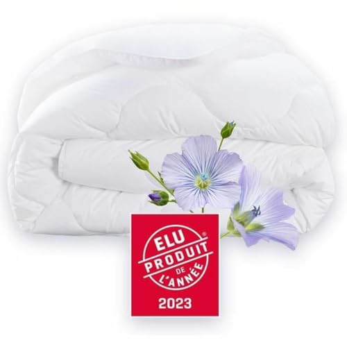 DODO Steppdecke Champs aus Leinen, Weiß, 450 g/m², 220 x 240 cm (Doppelbett) von DODO