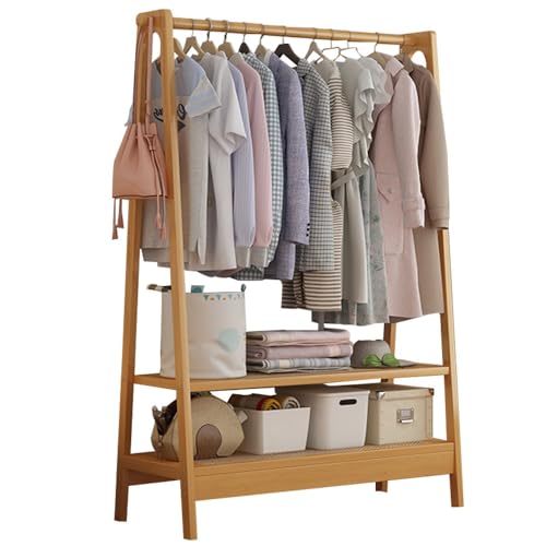 DODOBD Garderobe mit Kleiderstange, Kleiderständer mit Ablagen, Holz Garderobenständer mit Haken, mit Schuhablage, Belastbarkeit 80kg, für Wohnzimmer, Schlafzimmer : 65CM/75CM/85CM/95CM von DODOBD