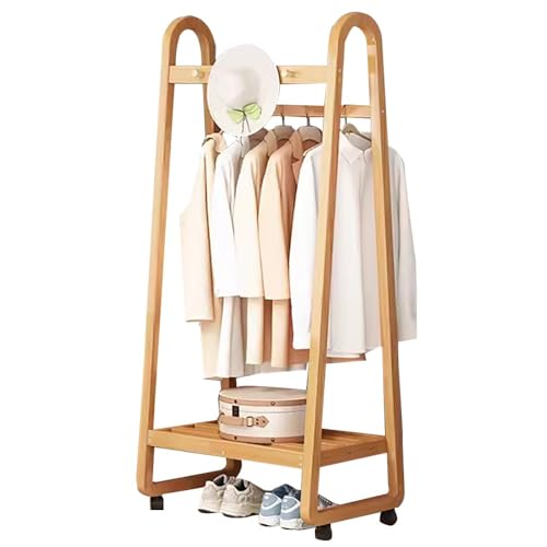 DODOBD Garderoben-Ständer, Flurgarderobe, Mobiler Wäscheständer mit Rollen, mit Haken, Einfach zu montieren, für Schlafzimmer/Eingang : 50CM/60CM/70CM/80CM/100CM, bis 100kg Belastbar von DODOBD