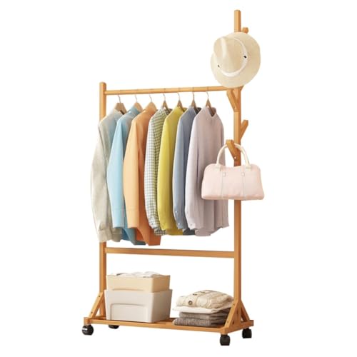 DODOBD Kleiderständer mit Ablage,Kleiderständer Stabil,Kleiderständer mit Rollen,Kleiderständer auf Rollen,Kleiderstange Holz,Garderobenständer Holz,Stabil für Schlafzimmer Flur DODOBD Kleiderständer mit Ablage,Kleiderständer Stabil,Kleiderständer mit Rollen,Kleiderständer auf Rollen,Kleiderstange Holz,Garderobenständer Holz,Stabil für Schlafzimmer Flur von DODOBD