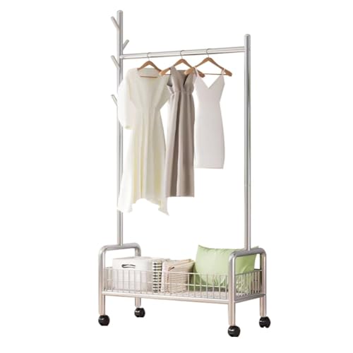 DODOBD Metall Kleiderständer auf Rollen,Kleiderstange Rollen,Kleiderständer Stabil,Kleiderstangen,Kleiderständer mit Rollen,Kleiderwagen,Freistehender Kleiderständer mit Storage Shelf DODOBD Metall Kleiderständer auf Rollen,Kleiderstange Rollen,Kleiderständer Stabil,Kleiderstangen,Kleiderständer mit Rollen,Kleiderwagen,Freistehender Kleiderständer mit Storage Shelf von DODOBD