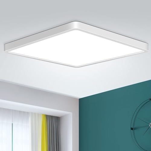 DODOPEN Deckenlampe Led Deckenleuchte Eckig 24W 5000K 2400LM Lampen Led Deckenbeleuchtung für Badezimmer Schlafzimmer Wohnzimmer Küche Bad Keller Balkon,Ultra Dünn Wohnzimmerleuchte Ø29*2.5cm von DODOPEN