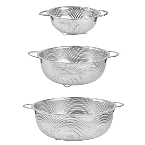 Amazon Marke - JSY Sieb 3er-Set, Edelstahl Mikroperforiertes Seiher mit Griffen, Spülmaschinenfest, Küchensieb für Gemüse und Obst waschen Amazon Marke - JSY Sieb 3er-Set, Edelstahl Mikroperforiertes Seiher mit Griffen, Spülmaschinenfest, Küchensieb für Gemüse und Obst waschen von DODUOS