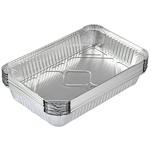 DODUOS 25 Stück Aluminium-Tropfschalen - Aluschalen 32 x 21.5 cm, Grillschalen 2250 ml - Rechteckig Lebensmittelbehälter - Hitzebeständig Auffangwannen von DODUOS