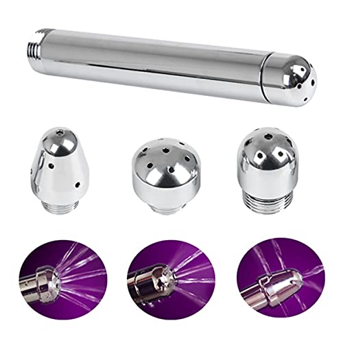 DODUOS 4Pcs analdusche Einlauf Dusche Winkel Zauberstab, Enema Dusche Anal Vaginal Dusche - Aluminiumlegierung Einlauf Analdusche mit 3 Duschköpfe für Frauen Herr und Männer Klistier Wasser Dusche von DODUOS