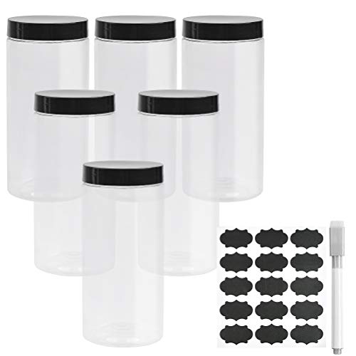 DODUOS Vorratsgläser Einmachgläser Set mit Deckel 6 Stück - Aufbewahrungsdose 850 ml Vorratsdosen Kunststoff - Einkochgläser Klein mit Etiketten zum Aufkleben und Stift Frischhaltedosen von DODUOS