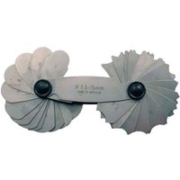 Radienschablone 7.5-15 mm 16 Blatt zum Messen von Innen- und Außenradien Radienschablone 7.5-15 mm 16 Blatt zum Messen von Innen- und Außenradien von DÖNGES