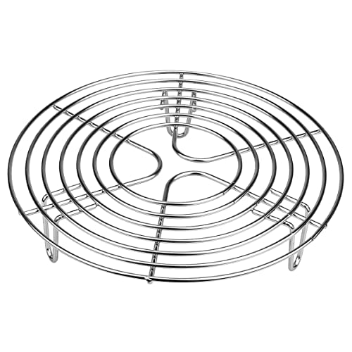 DOERDO Rundes Kochregal Mehrzweck-Edelstahl Grillrost Dampfgarer Rack Kühlgitter zum Backen Einmachen Kochen, 20 x 20 x 4 cm von DOERDO DD