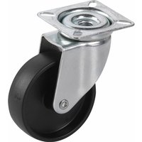Dörner+helmer - Lenkrolle Kunststoff-Rad schwarz 75 mm 60 kg von DÖRNER + HELMER
