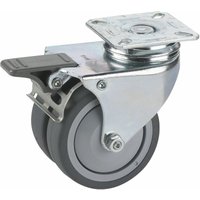 Dörner+helmer - Lenkrolle tpe mit 2 Reifen Rad ø 50 mm Möbelrolle Tragrkaft 80 kg Stahl verzinkt von DÖRNER + HELMER