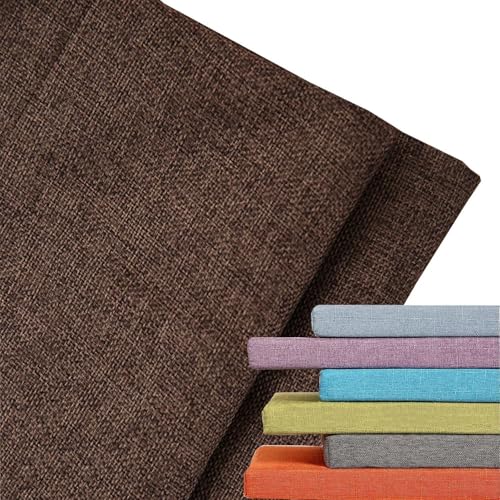 Bankbezug & Sitzkissen aus Leinen – Innen/Außen nutzbar – Maße 140x50/160x50/180x35/180x50/0x40/50x50/60x60 cm – 8 cm Dicke – Waschbar & Abnehmbar mit Reißverschluss(Brown,150x55x8cm) von DOGACA
