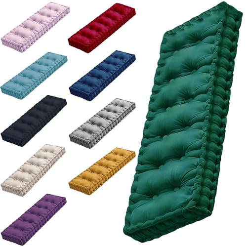 DOGACA Bankauflagen Gepolstert 80x40 140x50 120x40 110x50 130x40 Bankkissen Sitzauflage Outdoor, Sitzkissen Bank, 10cm Dick, fur Gartenmöbel Banke Fensterbank(1,45x22in/115x55cm) von DOGACA