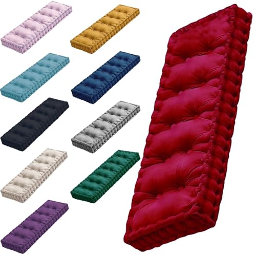 DOGACA Bankauflagen Gepolstert 80x40 140x50 120x40 110x50 130x40 Bankkissen Sitzauflage Outdoor, Sitzkissen Bank, 10cm Dick, fur Gartenmöbel Banke Fensterbank(3,24x24in/60 x 60 cm) von DOGACA