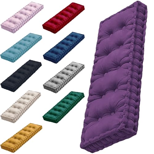 DOGACA Bankauflagen Gepolstert 80x40 140x50 120x40 110x50 130x40 Bankkissen Sitzauflage Outdoor, Sitzkissen Bank, 10cm Dick, fur Gartenmöbel Banke Fensterbank(8,20x20in/50 x 50 cm) von DOGACA