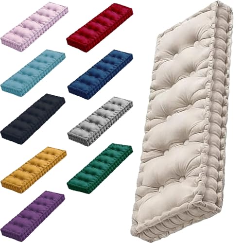 DOGACA Bankauflagen Gepolstert 80x40 140x50 120x40 110x50 130x40 Bankkissen Sitzauflage Outdoor, Sitzkissen Bank, 10cm Dick, fur Gartenmöbel Banke Fensterbank(9,24x24in/60 x 60 cm) von DOGACA