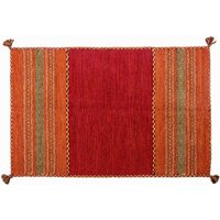Dmora Kansas moderner Teppich, Kelim-Stil, 100% Baumwolle, rot, 200x140cm von DOGE MILANO