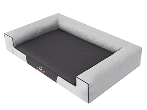 DOGGY Haustierbett Hundeliegen Kissen Hundebett Liegen Hundekissen Bett Sofa Hundekorb Tierbett Hundesofa Hundematratze: Asche Ökoleinen, XL - 100 x 66 cm von DOGGY