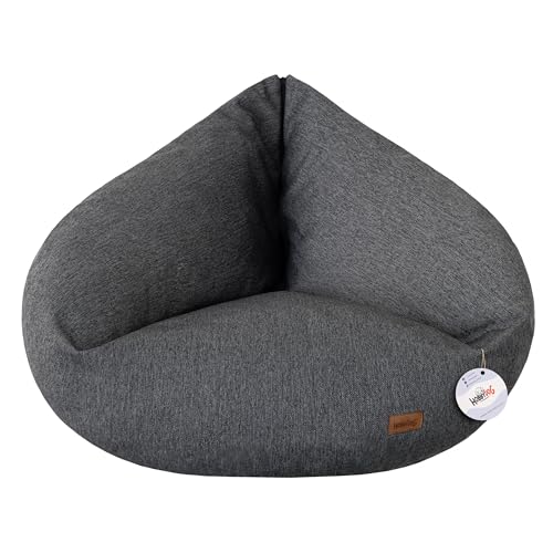 DOGGY Hundebett, Dreieckig Hundematratze, Hundecouch, kleine Hunde, Kissen, Korb, Haustier, Hundebox, Schlafplatz, Hundemöbel, 75x60 cm, Schwarz von DOGGY