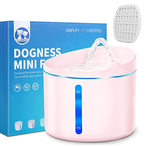 DOGNESS Water Fountain Mini Trinkbrunnen – Kapazität von 1 Liter, austauschbarer Kohlefilter, pink, D03PK von DOGNESS