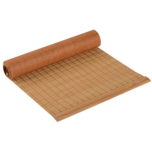 DOGOU Tischläufer Bambus-Tischläufer mit Festem Rand, Handgewebt Anti-Hot-Tischsets, Aufrollbare Kaffeematte für Die Küche Esstisch, Originalfarbe (Size : 50x100cm/19.7x39.4in) von DOGOU