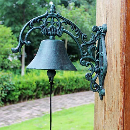 Türglocke Gusseisen Glocke Übergroße Türklingel Schweres Gusseisen, Haustür Schüttelnde Türklingel Wandbehang Dinner Bell für Den Garten Hof Cafe, Wetterfest von DOGOU