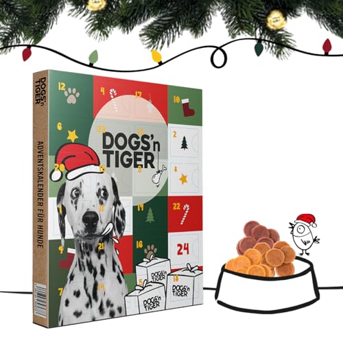 Dogs'n Tiger - Hunde Adventskalender 2025, Adventskalender für Hunde von Dogs'n Tiger – Natürliche & hochwertige Snacks aus 85% Fleisch hinter jedem Türchen, ohne Zucker & Getreide von DOGS' n TIGER