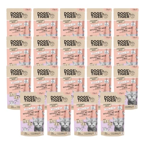 Dogs’n Tiger Schlemmermenü, Adult Nassfutter für Katzen, Katzenfutter, Klimbim, Geflügel, Kalb & Möhre, 24x 125g Dogs’n Tiger Schlemmermenü, Adult Nassfutter für Katzen, Katzenfutter, Klimbim, Geflügel, Kalb & Möhre, 24x 125g von DOGS' n TIGER