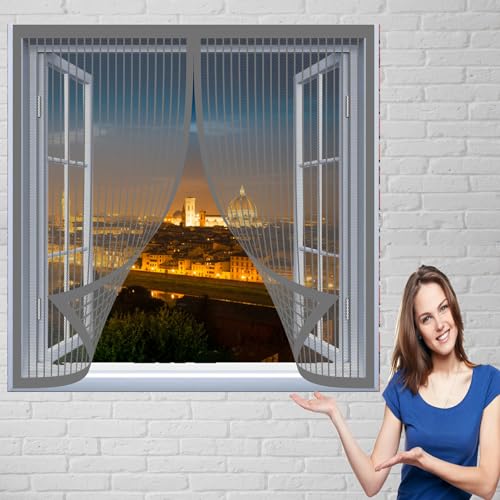 Fliegengitter Fenster Insect Stop 104 x 124 cm Fliegengitter für Fenster Einfache Installation Auto Schließen Magnet Fliegengitter für Alle Universalfenster, Grau Fliegengitter Fenster Insect Stop 104 x 124 cm Fliegengitter für Fenster Einfache Installation Auto Schließen Magnet Fliegengitter für Alle Universalfenster, Grau von DOGUO