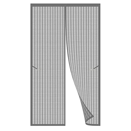 Fliegengitter Fenster Insect Stop 55 x 175 cm Fliegengitter Balkontür Ohne Bohren Automatisches Schließen Magnet Fliegengitter Für Alle Universalfenster, Grau von DOGUO