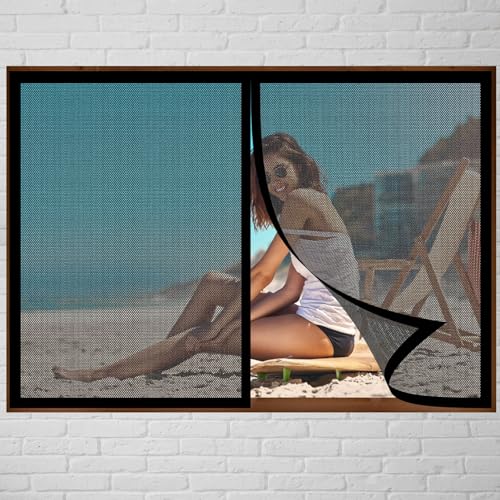 Fliegengitter Fenster Insect Stop 74 x 190 cm Insektenschutz Fenster Ohne Bohren Automatisches Schließen Magnetvorhang für Balkontür Terrassentür, Schwarz Fliegengitter Fenster Insect Stop 74 x 190 cm Insektenschutz Fenster Ohne Bohren Automatisches Schließen Magnetvorhang für Balkontür Terrassentür, Schwarz von DOGUO