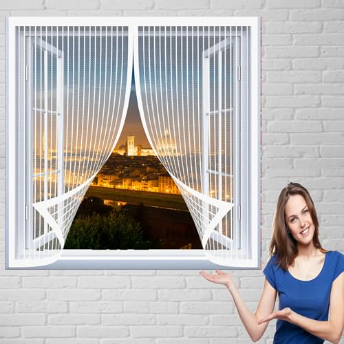 Fliegengitter Fliegenschutz 114 x 114 cm Insektenschutz Fenster in Verschiedenen Größen Auswählbar Magnet Fliegengitter für Alle Universalfenster, Weiß Fliegengitter Fliegenschutz 114 x 114 cm Insektenschutz Fenster in Verschiedenen Größen Auswählbar Magnet Fliegengitter für Alle Universalfenster, Weiß von DOGUO