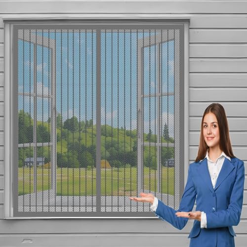 Fliegengitter Fliegenschutz 122 x 115 cm Fliegengitter Magnet in Verschiedenen Größen Auswählbar Magnet Fliegengitter für Alle Universalfenster, Grau Fliegengitter Fliegenschutz 122 x 115 cm Fliegengitter Magnet in Verschiedenen Größen Auswählbar Magnet Fliegengitter für Alle Universalfenster, Grau von DOGUO