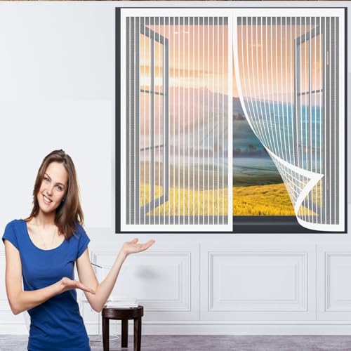 Fliegengitter Fliegenschutz 94 x 94 cm Insektenschutz Fenster Kein Stanzen Erforderlich Easy Install Magnetvorhang für Balkontür Terrassentür, Weiß Fliegengitter Fliegenschutz 94 x 94 cm Insektenschutz Fenster Kein Stanzen Erforderlich Easy Install Magnetvorhang für Balkontür Terrassentür, Weiß von DOGUO