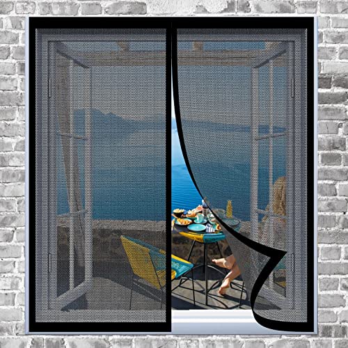 Fliegengitter Für Fenster Fensternetz 115 x 160 cm Insektenschutzgitter Einfache Installation Auto Schließen Magnet Fliegengitter Für Alle Universalfenster, Schwarz von DOGUO