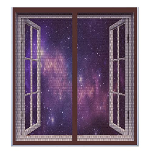 Fliegengitter Für Fenster Fensternetz 95 x 85 cm Insektenschutz Fenster Einfache Installation Auto Schließen Fenster-Fliegengitter Für Alle Fenster Bis, Braun Fliegengitter Für Fenster Fensternetz 95 x 85 cm Insektenschutz Fenster Einfache Installation Auto Schließen Fenster-Fliegengitter Für Alle Fenster Bis, Braun von DOGUO
