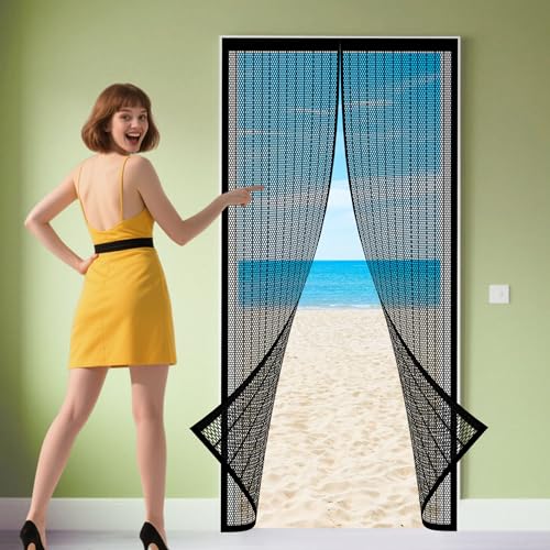 Fliegengitter Magnet Tür 129 x 180 cm Ohne Bohren, Einfache Montage Insektenschutzvorhang mit Magneten für Balkontür, Kellertür Und Terrassentür, Schwarz Fliegengitter Magnet Tür 129 x 180 cm Ohne Bohren, Einfache Montage Insektenschutzvorhang mit Magneten für Balkontür, Kellertür Und Terrassentür, Schwarz von DOGUO