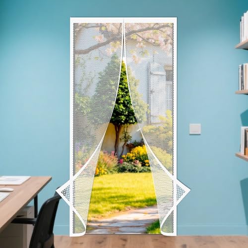 Fliegengitter Magnet Tür 96 x 217 cm Starken Magneten Magnet Insektenschutz Tür für Kellertür, Terrassentür, Wohnzimmer, Weiß Fliegengitter Magnet Tür 96 x 217 cm Starken Magneten Magnet Insektenschutz Tür für Kellertür, Terrassentür, Wohnzimmer, Weiß von DOGUO